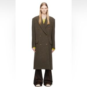 ACNE STUDIOS DOUBLE BREASTED COAT SZ 34 TAUPE